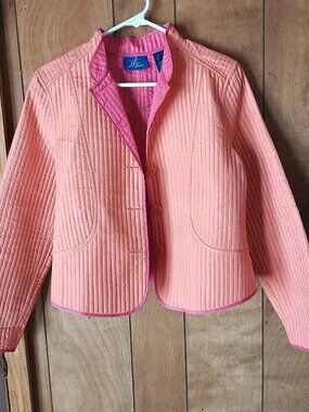 JH Collection Silk Jacket Womens Large Pink Lightweight Textured Blazer